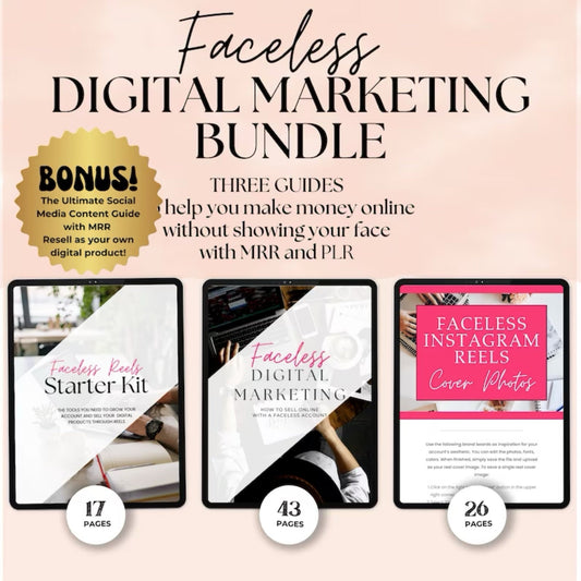 Faceless Digital Marketing Guide - Digital Product Store