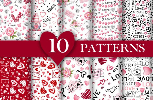 Valentines Day Patterns Png - Digital Product Store
