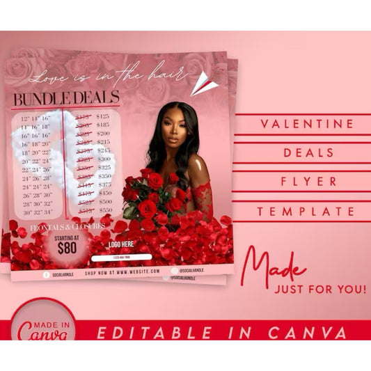 Valentines Hair Flyer - Digital Product Store