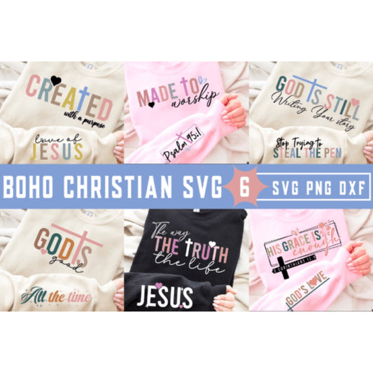 Boho Christian Svg Sleeve Sweatshirt - Digital Product Store